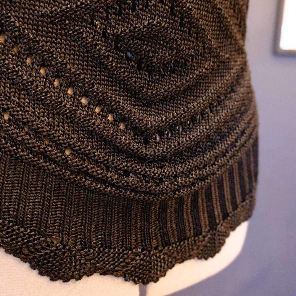 Bluemarine Black knit mock neck sleeveless top - Picture 2 of 4